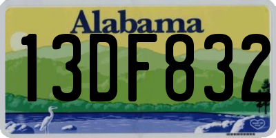 AL license plate 13DF832