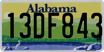 AL license plate 13DF843
