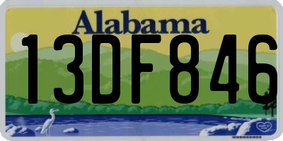 AL license plate 13DF846