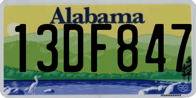AL license plate 13DF847