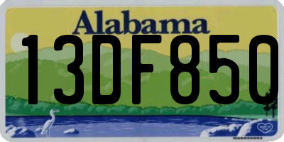 AL license plate 13DF850