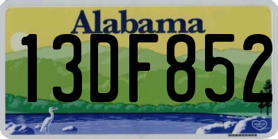 AL license plate 13DF852