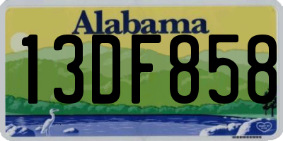 AL license plate 13DF858