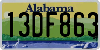 AL license plate 13DF863