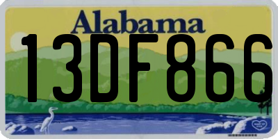 AL license plate 13DF866