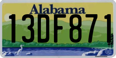 AL license plate 13DF871