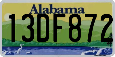 AL license plate 13DF872