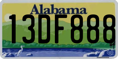 AL license plate 13DF888