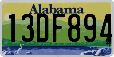 AL license plate 13DF894