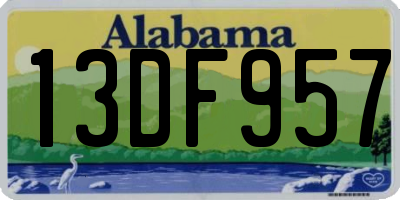 AL license plate 13DF957