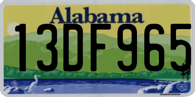 AL license plate 13DF965