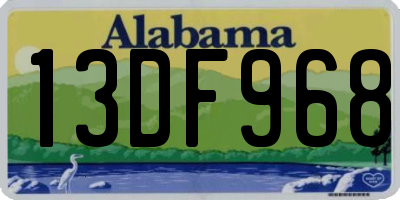 AL license plate 13DF968