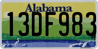 AL license plate 13DF983