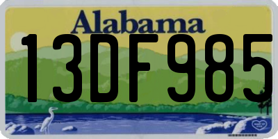 AL license plate 13DF985