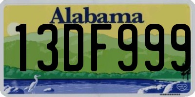 AL license plate 13DF999
