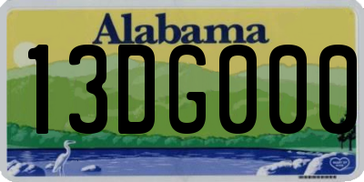 AL license plate 13DG000