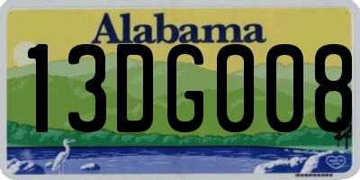 AL license plate 13DG008