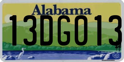 AL license plate 13DG013