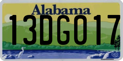 AL license plate 13DG017
