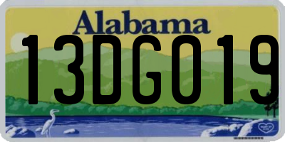 AL license plate 13DG019