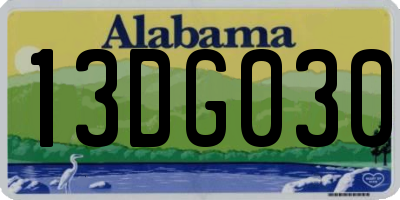 AL license plate 13DG030