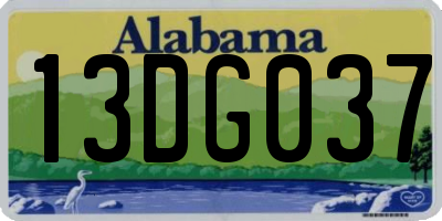 AL license plate 13DG037