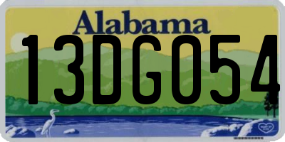 AL license plate 13DG054