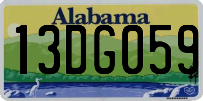 AL license plate 13DG059