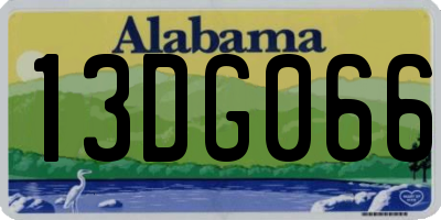 AL license plate 13DG066