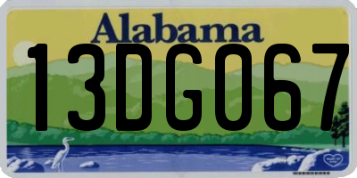 AL license plate 13DG067