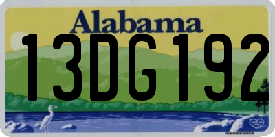 AL license plate 13DG192