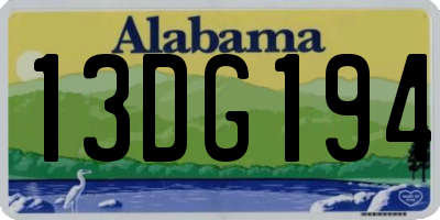 AL license plate 13DG194