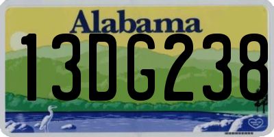 AL license plate 13DG238