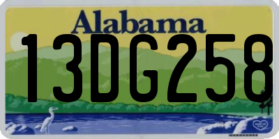 AL license plate 13DG258