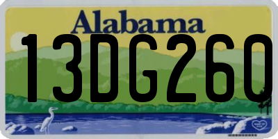AL license plate 13DG260