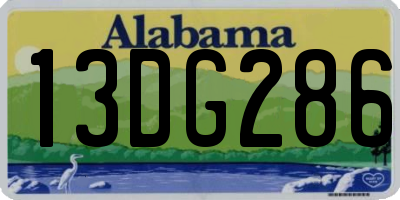 AL license plate 13DG286