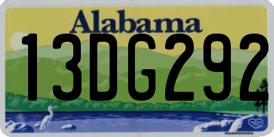 AL license plate 13DG292