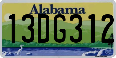 AL license plate 13DG312