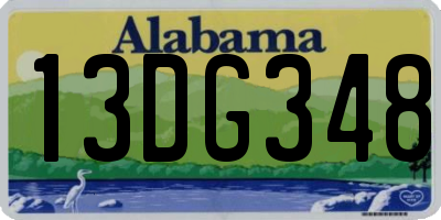 AL license plate 13DG348