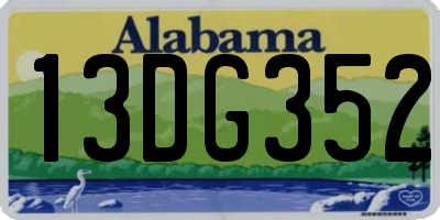 AL license plate 13DG352