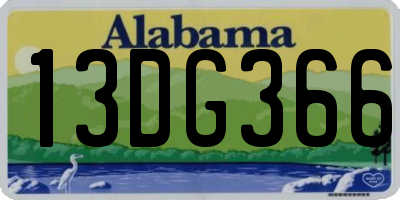 AL license plate 13DG366