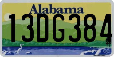 AL license plate 13DG384