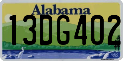 AL license plate 13DG402