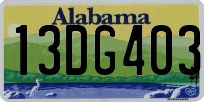 AL license plate 13DG403