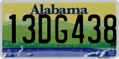 AL license plate 13DG438