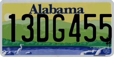 AL license plate 13DG455