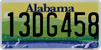 AL license plate 13DG458