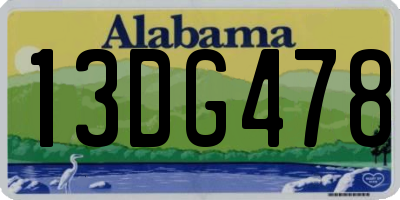 AL license plate 13DG478