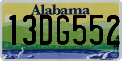 AL license plate 13DG552