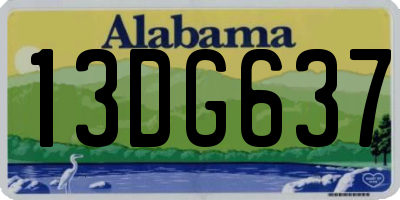 AL license plate 13DG637